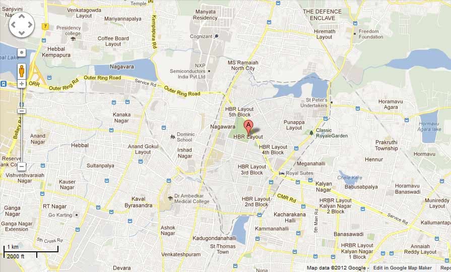 40x60 BDA Site for Sale in HBR Layout, 2nd Block for Sale