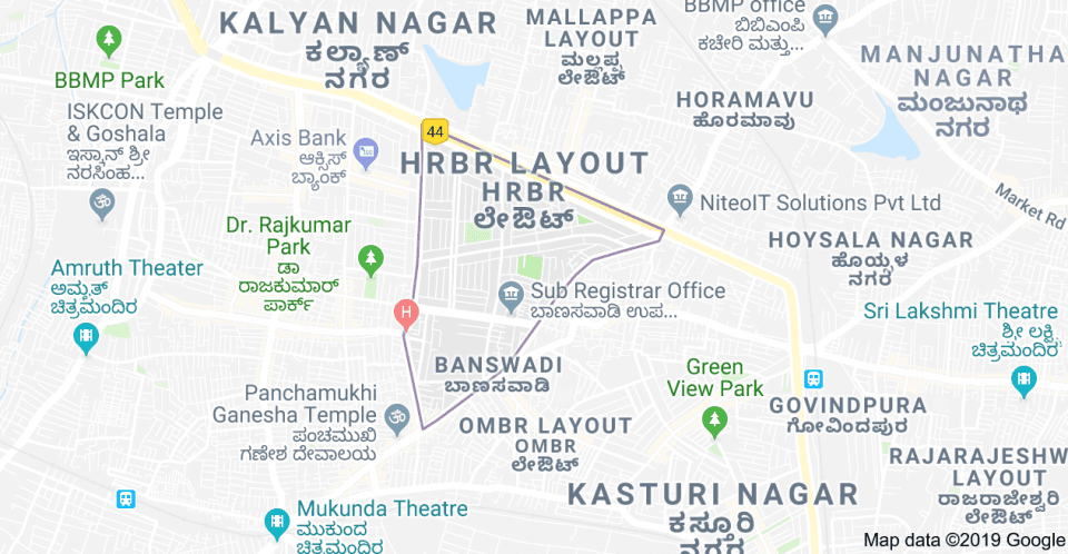 30x40 Sqft Site for Sale in HRBR Layout 1st Block, Kalyan Nagar